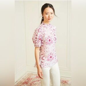 Charlotte Brody Daisy Blouse in Elegant Pink Tie-Dye Size XXL NWOT